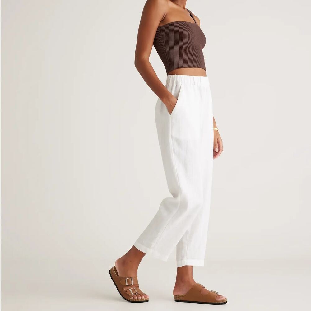 Quince 100% European Linen Pants in White